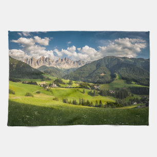 Mountains   Funes Valley, Dolomites, Italy Kitchen Towel