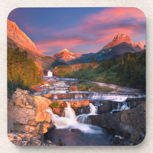Mountains | Glacier National Park, Montana Coaster (Front)