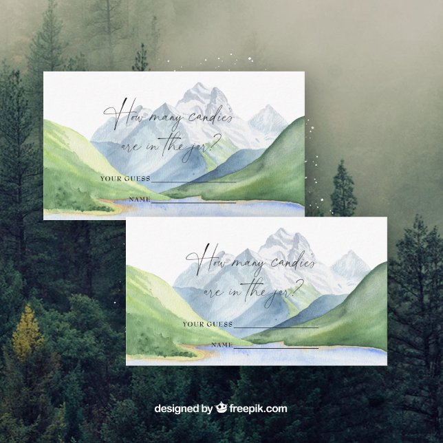 Mountains - guess how many candies enclosure card (Creator Uploaded)