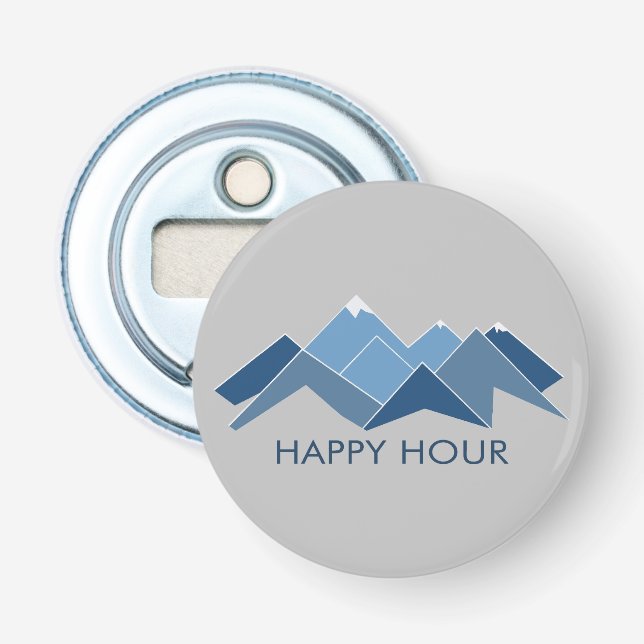 Mountains Happy Hour Bottle Opener (Front)