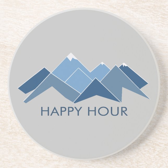 Mountains Happy Hour Coaster (Front)