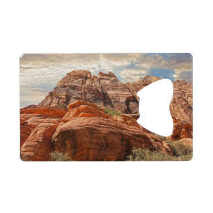 Mountains HDR photo Credit Card Bottle Opener
