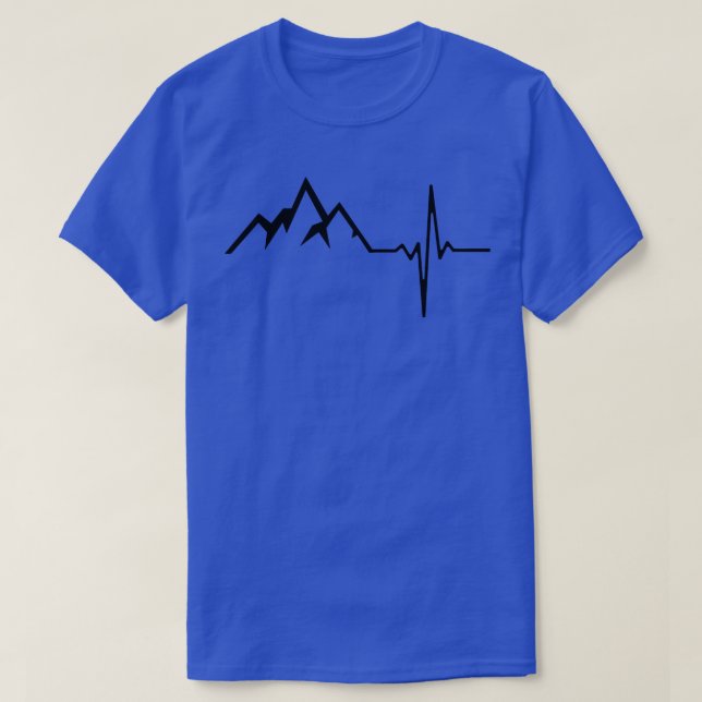 Mountains Hiking Heartbeat T-Shirt (Design Front)