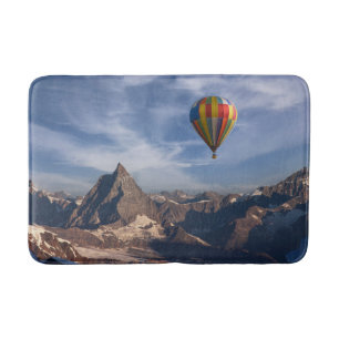 Mountains   Hot Air Balloon Matterhorn Swiss Alps Bath Mat