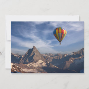 Mountains Hot Air Balloon Matterhorn Swiss Alps Thank You Card