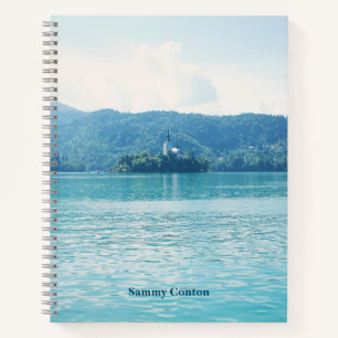 Mountains in Lake Bled Landscape Photo Customized Notebook