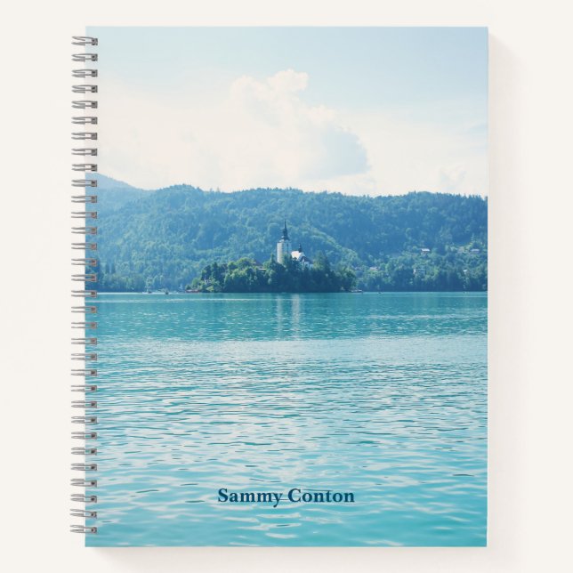 Mountains in Lake Bled Landscape Photo Customized Notebook (Front)