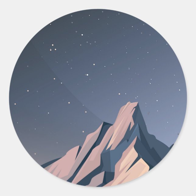 Mountains in the night  classic round sticker (Front)