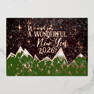 Mountains in the night - new year Card