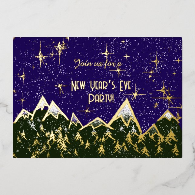 Mountains in the night - New Year’s Eve party gold (Front)