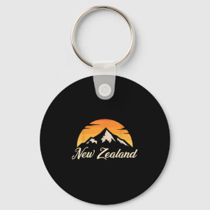 Mountains Kiwi Rugby Lover Gift New Zealand Keychain