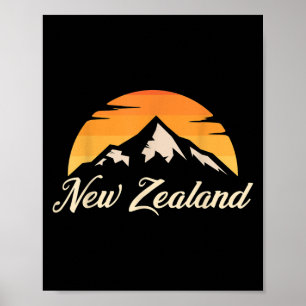 Mountains Kiwi Rugby Lover Gift New Zealand  Poster