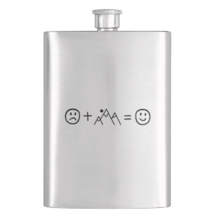 Mountains Make You Happy Hip Flask