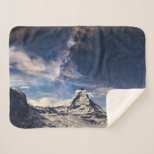 Mountains Matterhorn Zermatt Switzerland Sherpa Blanket