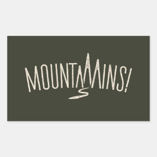Mountains Minimalist Word Expressive Sticker
