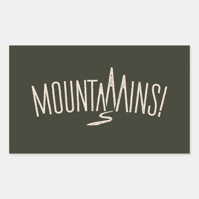Mountains Minimalist Word Expressive Sticker (Front)