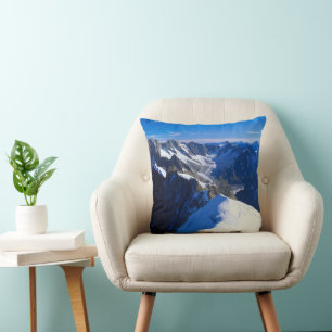 Mountains Mont Blanc, European Alps Throw Pillow