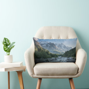 Mountains Mont Blanc Massif, Italy Lumbar Pillow