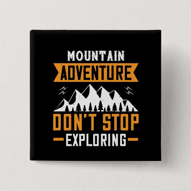 Mountains - Mountain Adventure 2 Inch Square Button (Front)