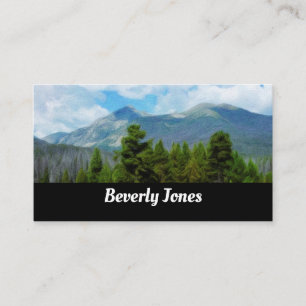 mountains nature landscape art on black custom business card