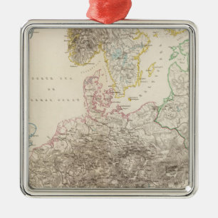 Mountains of Europe Metal Ornament