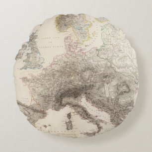 Mountains of Europe Round Pillow