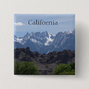 Mountains of Lone Pine 2 Inch Square Button