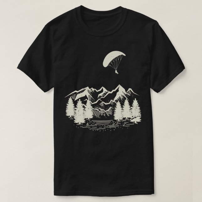 Mountains Outdoor Hobby Paragliding T-Shirt (Design Front)