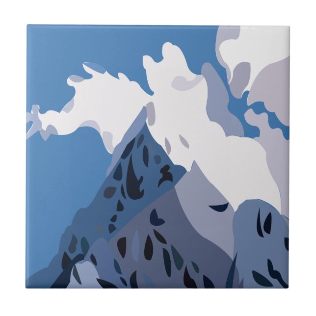 Mountains Peaks Nature  Tile (Front)
