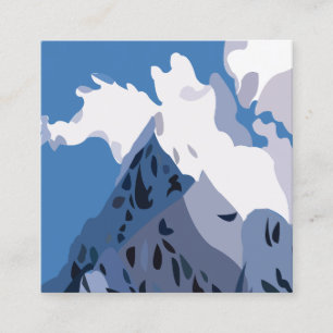 Mountains Peaks Nature Travel Square Business Card