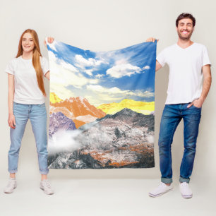 Mountains (photo montage) 1 fleece blanket