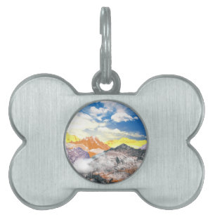 Mountains (photo montage) 1 pet ID tag