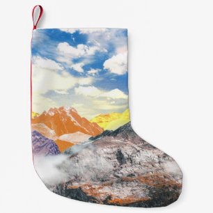 Mountains (photo montage) 1 small christmas stocking
