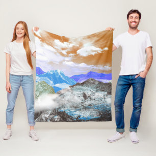 Mountains (photo montage) 2 fleece blanket