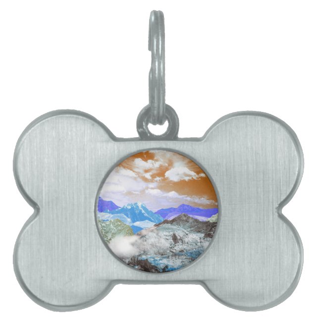 Mountains (photo montage) 2 pet ID tag (Front)
