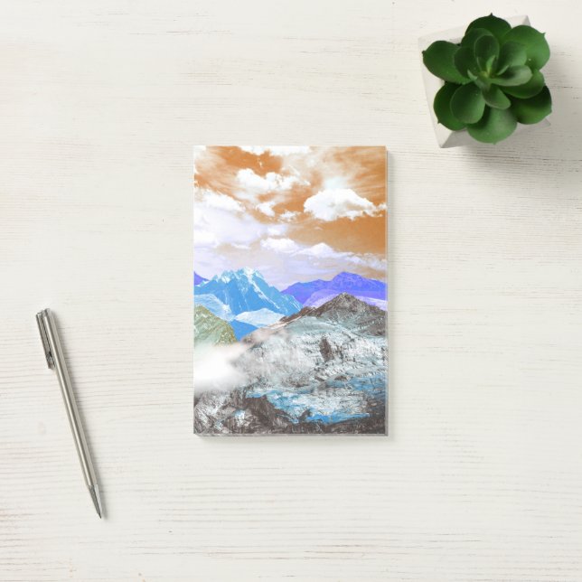 Mountains (photo montage) 2 post-it notes (Office)