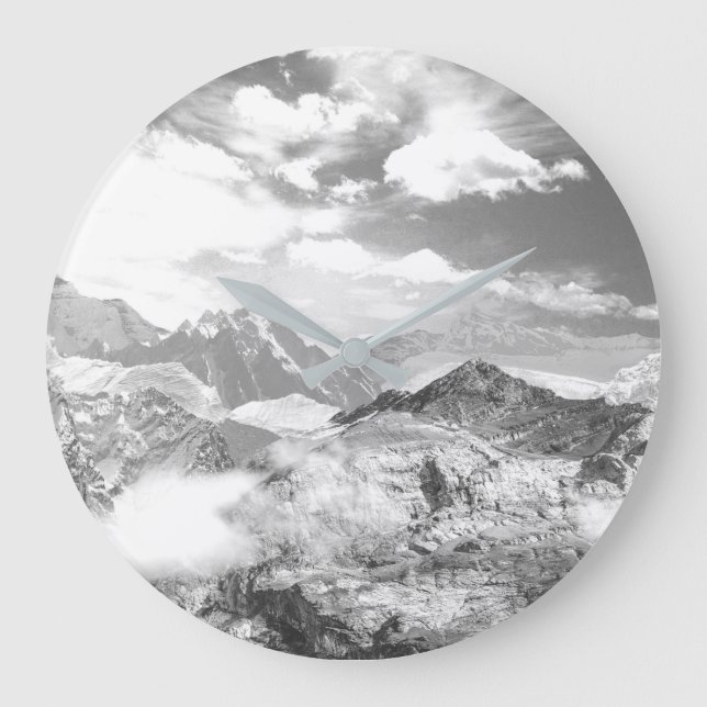 Mountains (photo montage) 3 large clock (Front)
