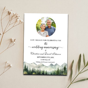 Mountains Pines 45 Wedding Anniversary Photo Save The Date