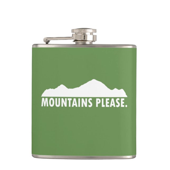 Mountains Please Hip Flask (Front)