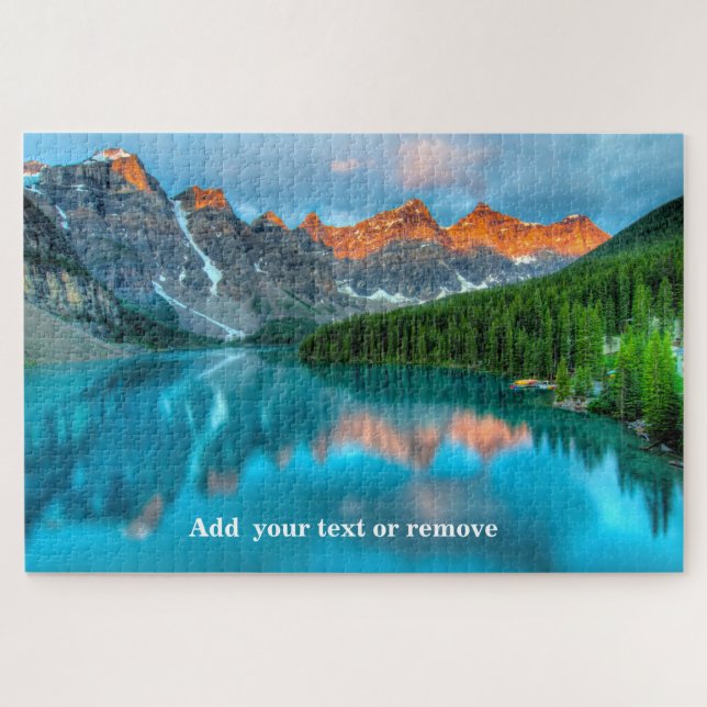 Mountains reflected in Lake Louise, Alberta Canada Jigsaw Puzzle (Horizontal)