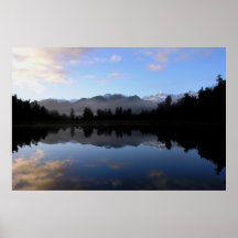 Mountains Reflected Over Lake Matheson New Zealand