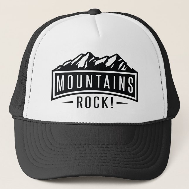Mountains Rock Trucker Hat (Front)
