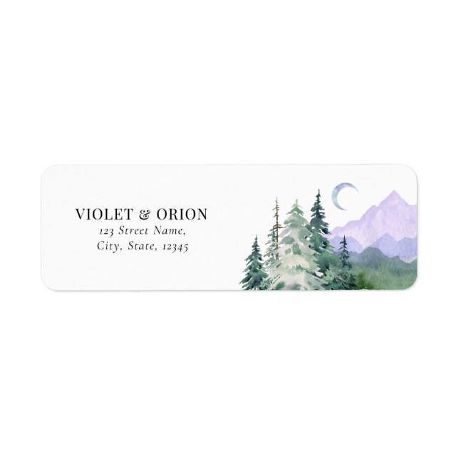 Mountains Rustic Mariage Adresse de retour (Devant)