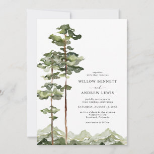 Mountains Rustic Wedding Invitation