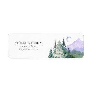 Mountains Rustic Wedding Return Address 