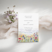 Mountains Scene Rustic Meadow Wildflowers Wedding