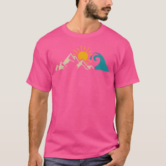 Mountains  Sea Hiking Surfer Climbing Hiker Nature T-Shirt