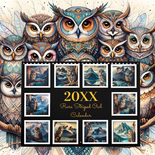 Mountain's Shadow Year with the Striped Owl 20XX  Calendar (Creator Uploaded)