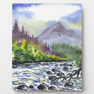 Mountains Sky Painting Destiny Artistic Nature Plaque