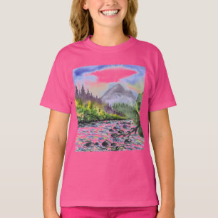 Mountains Sky Painting Destiny Artistic Nature T-Shirt